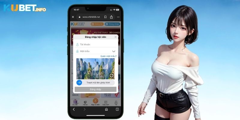 Đăng nhập Kubet trên smartphone
