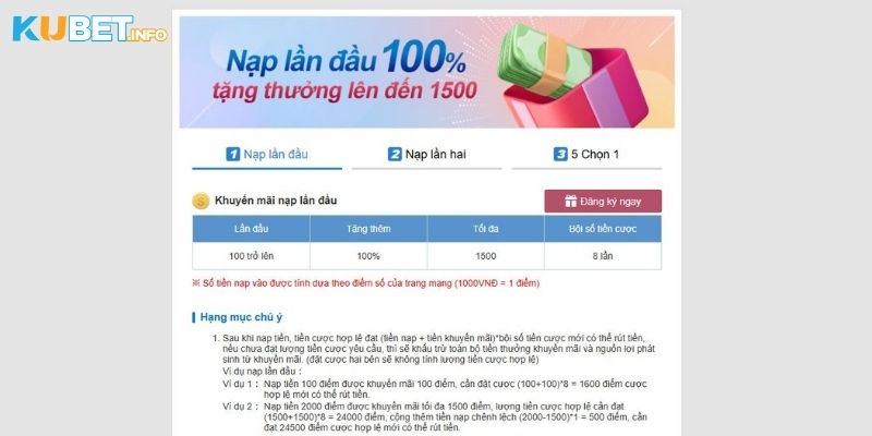 Hội viên mới nhận ngay 3 ưu đãi tại Kubet